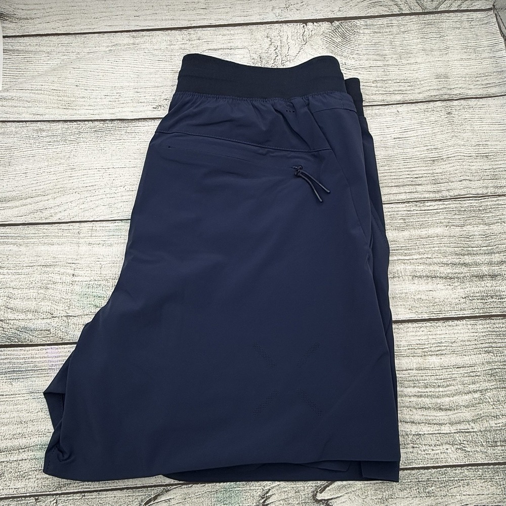 Ten Thousand Set Short 6.5" Lined Blue Sz MED Athletic Gym Workout Run EUC